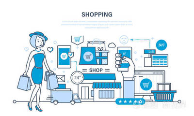 现代购物,网上订货系统的产品、 安全的支付、 交货